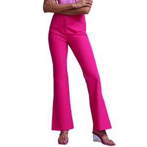 New York & Company Hot Pink High Rise Flare Pant Fit To Flatter Split Leg NWT